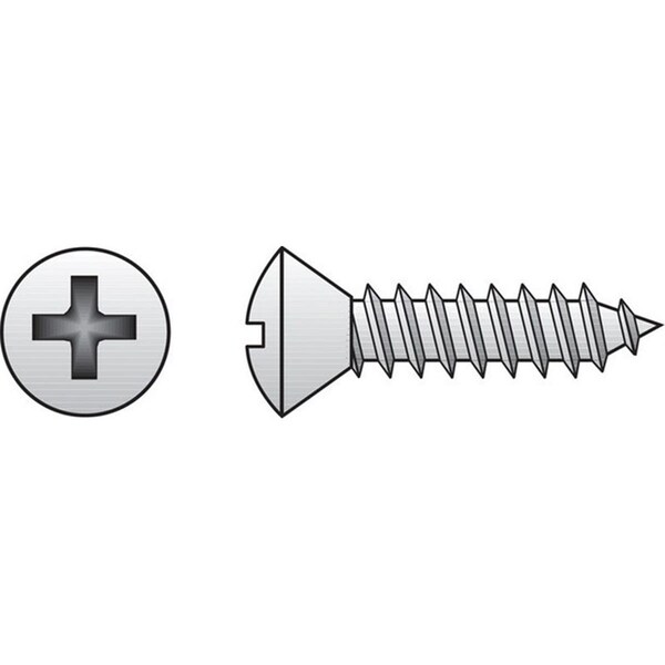 Hillman Sheet Metal Screw, #10 x 1-1/4 in, Stainless Steel Oval Head 100 PK 58995 - main